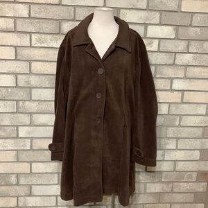 Roamans Womens Size 3x  Plush Fleece Brown Coat Jacket EUC